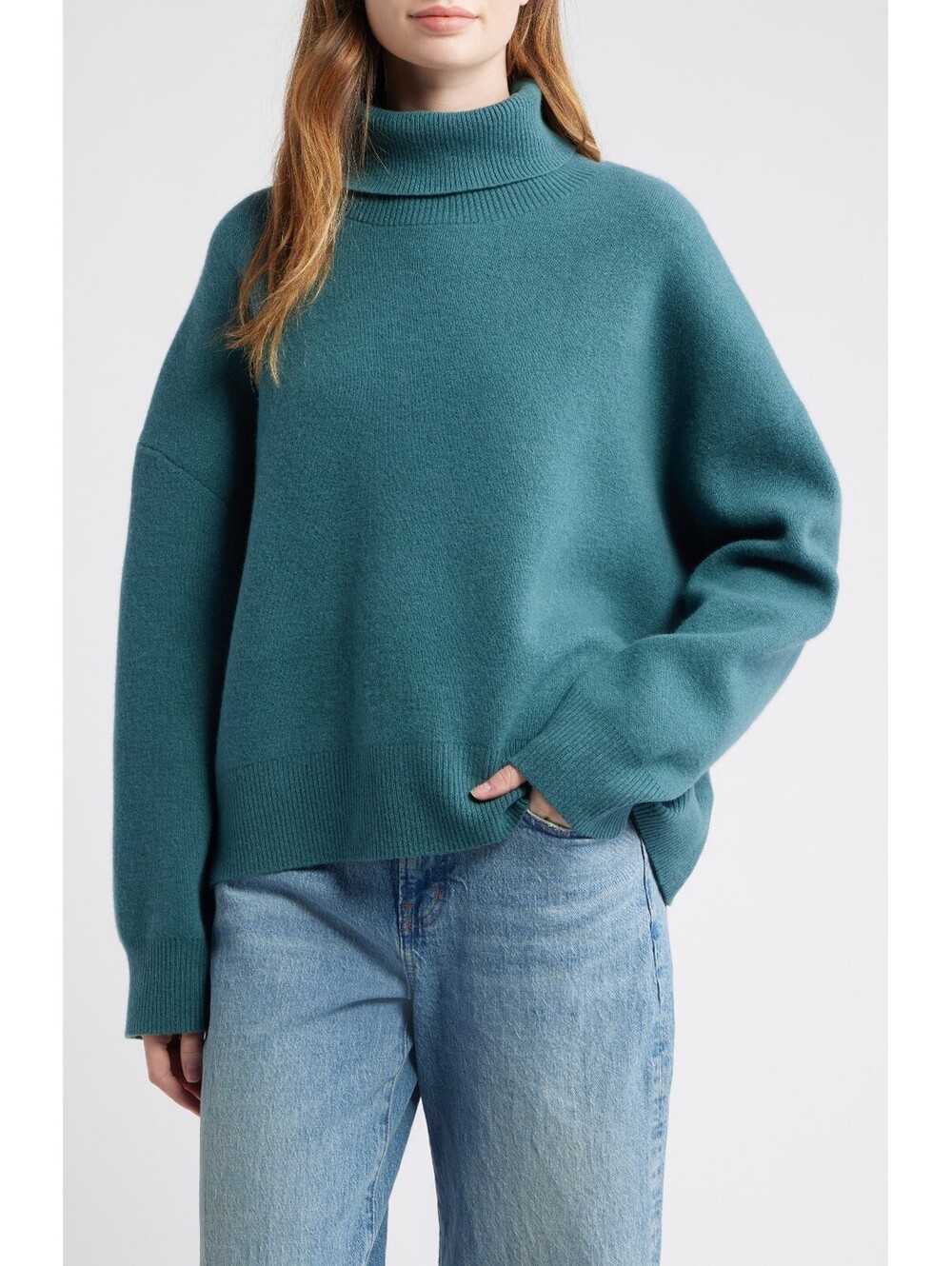NWT! Free People Sigma Lambswool Blend Sweater in Cypress Size Small